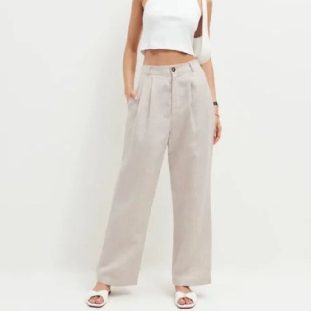 Reformation Mason Cropped Linen Pant